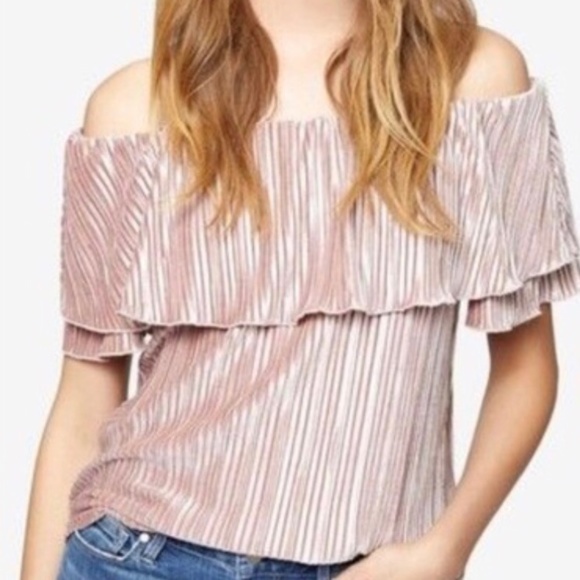 Anthropologie Tops - 🎉CCO Anthro pleated off shoulder velvet blouse